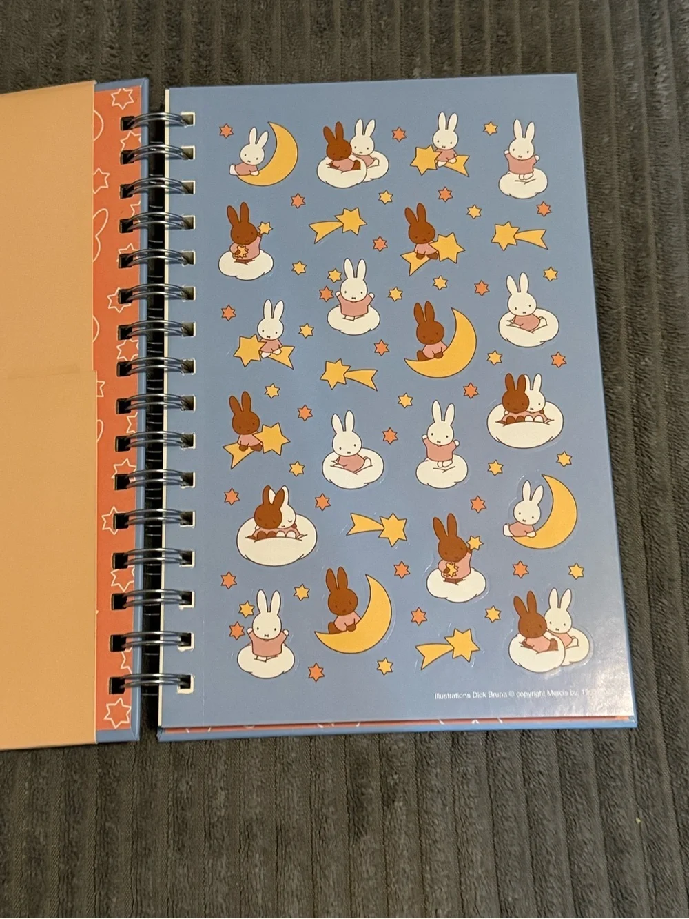 miffy Blue Notebook and Pen Set with Yellow Moon & Orange Stars
